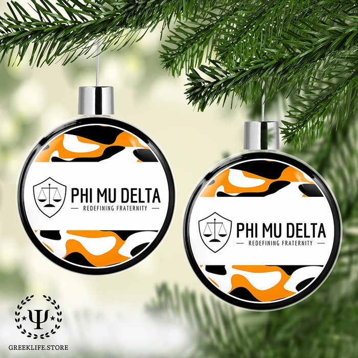 Phi Mu Delta Christmas Ornament Flat Round