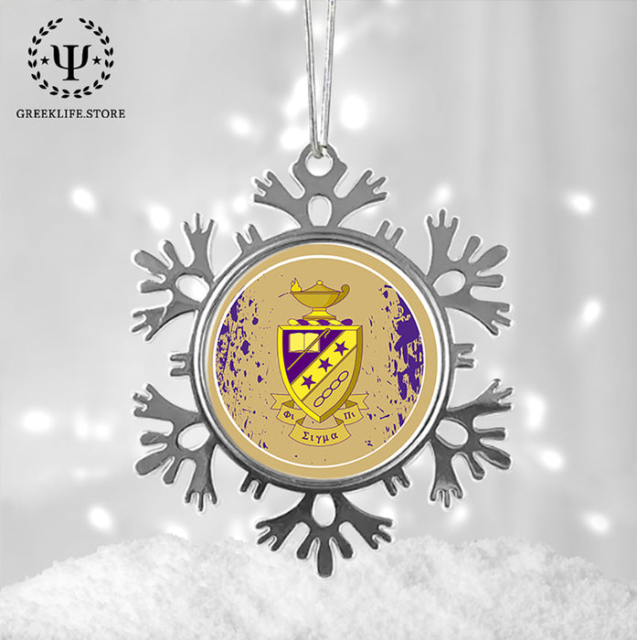 Phi Sigma Pi Christmas Ornament - Snowflake Metal