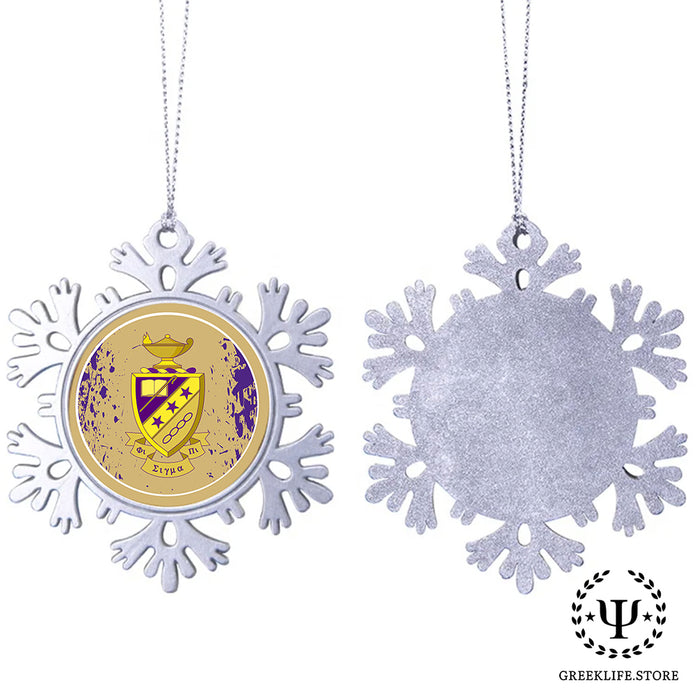 Phi Sigma Pi Christmas Ornament - Snowflake Metal