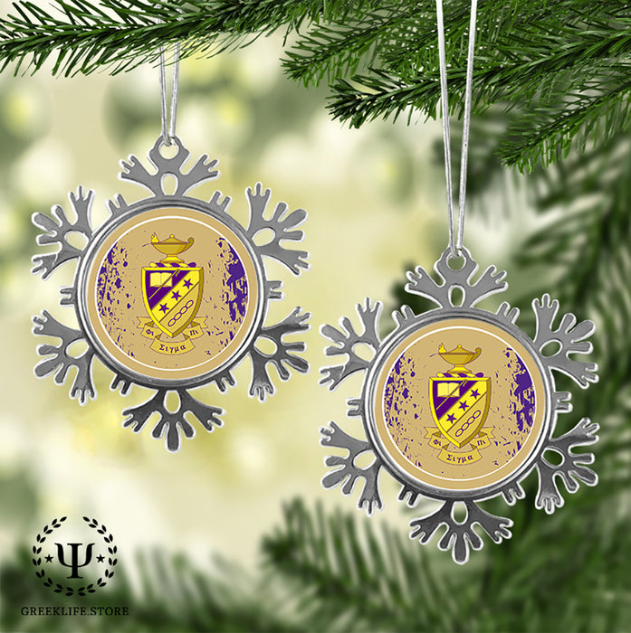 Phi Sigma Pi Christmas Ornament - Snowflake Metal