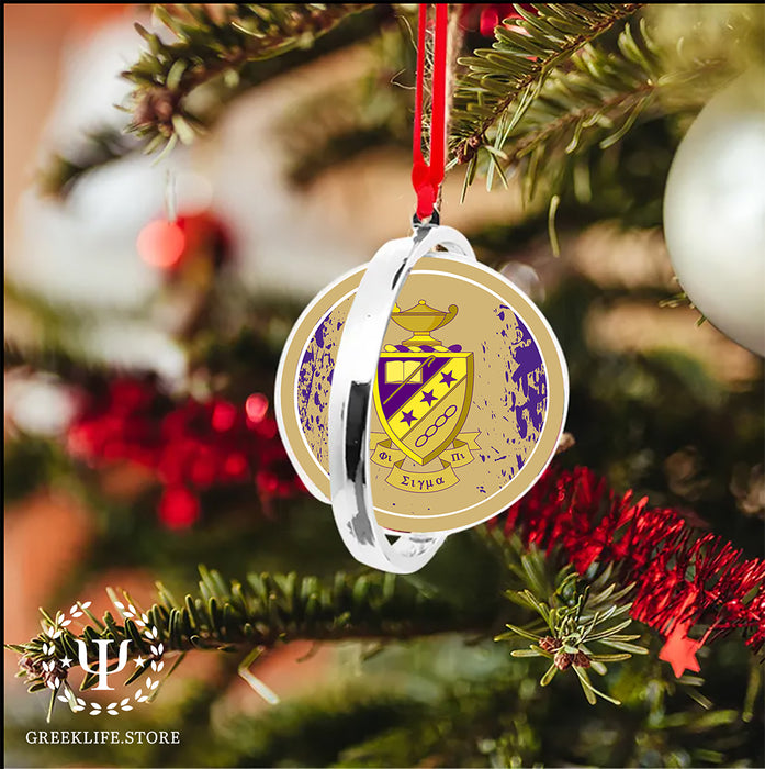 Phi Sigma Pi Christmas Reversible Flat Round Ornament