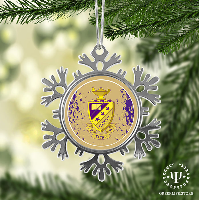 Phi Sigma Pi Christmas Ornament - Snowflake Metal