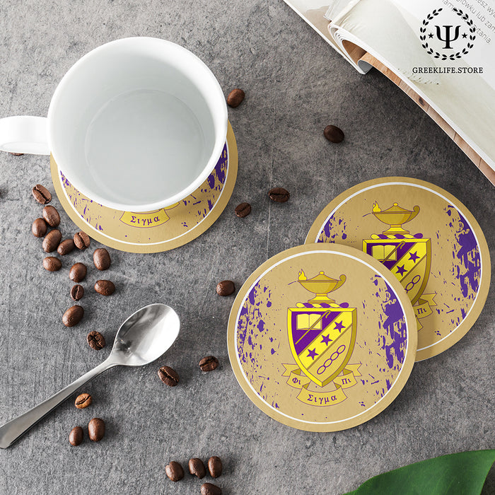 Phi Sigma Pi Beverage coaster round (Set of 4)