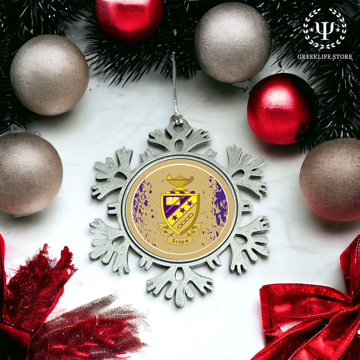 Phi Sigma Pi Christmas Ornament - Snowflake Metal