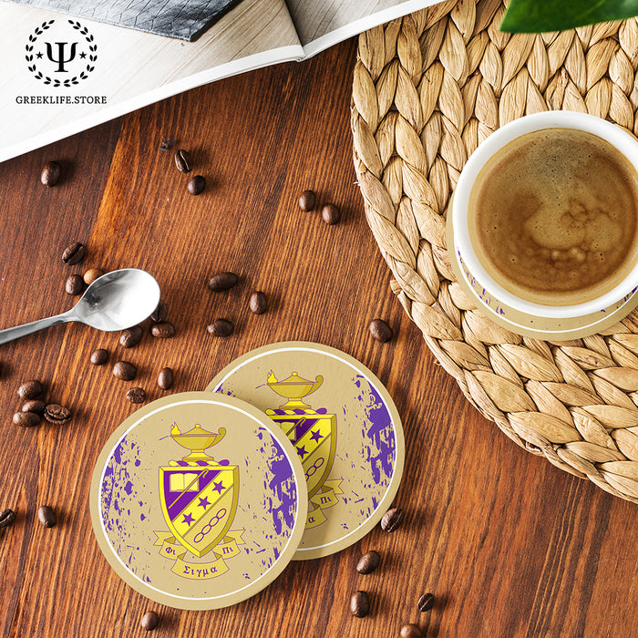 Phi Sigma Pi Beverage coaster round (Set of 4)