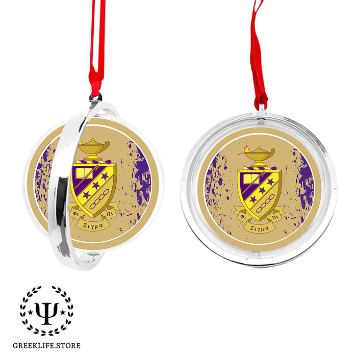 Phi Sigma Pi Christmas Reversible Flat Round Ornament