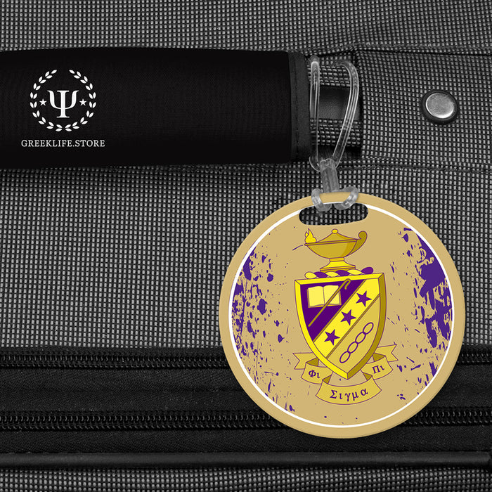 Phi Sigma Pi Luggage Bag Tag (round)