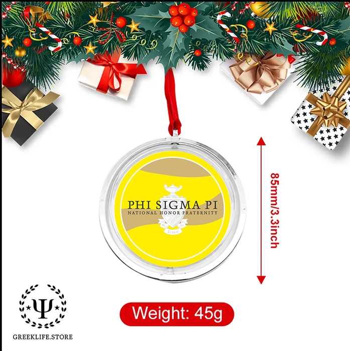 Phi Sigma Pi Christmas Reversible Flat Round Ornament