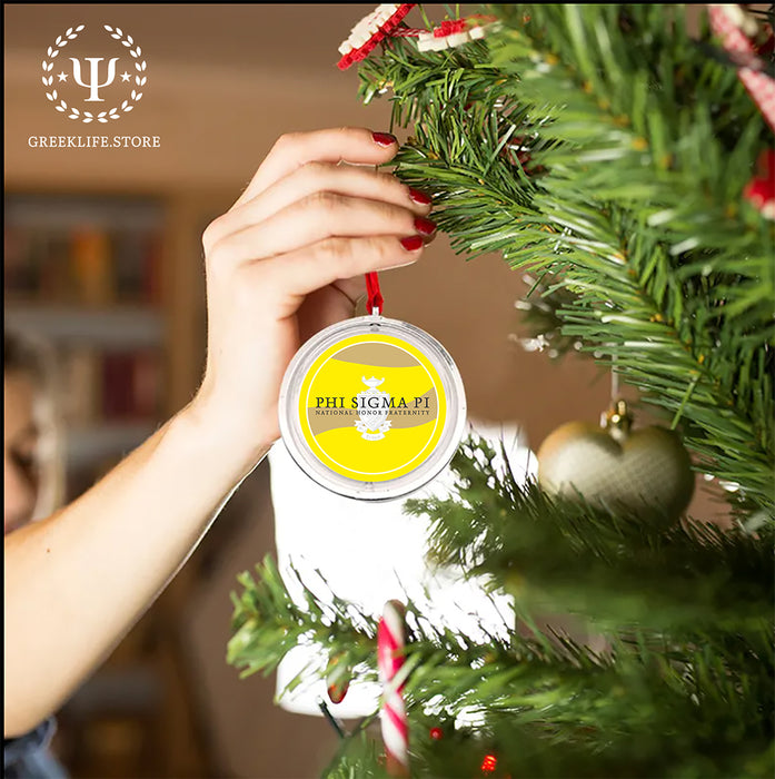 Phi Sigma Pi Christmas Reversible Flat Round Ornament