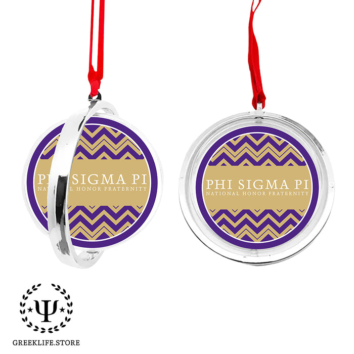 Phi Sigma Pi Christmas Reversible Flat Round Ornament