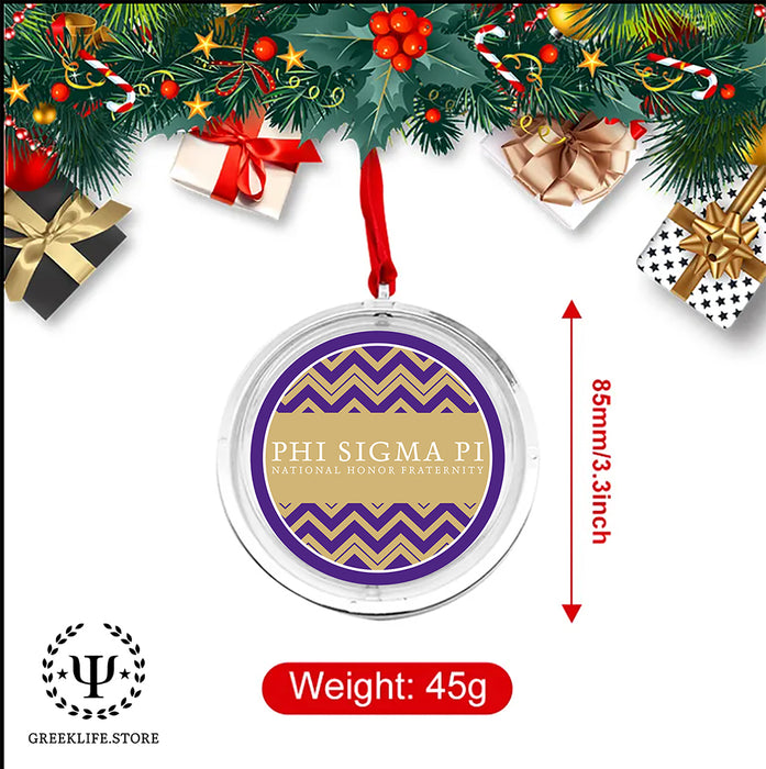 Phi Sigma Pi Christmas Reversible Flat Round Ornament