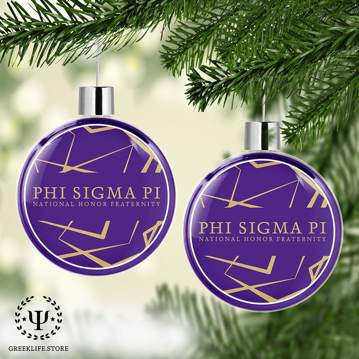 Phi Sigma Pi Christmas Ornament Flat Round