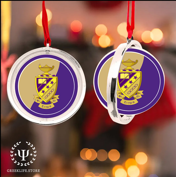 Phi Sigma Pi Christmas Reversible Flat Round Ornament