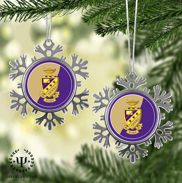 Phi Sigma Pi Christmas Ornament - Snowflake Metal