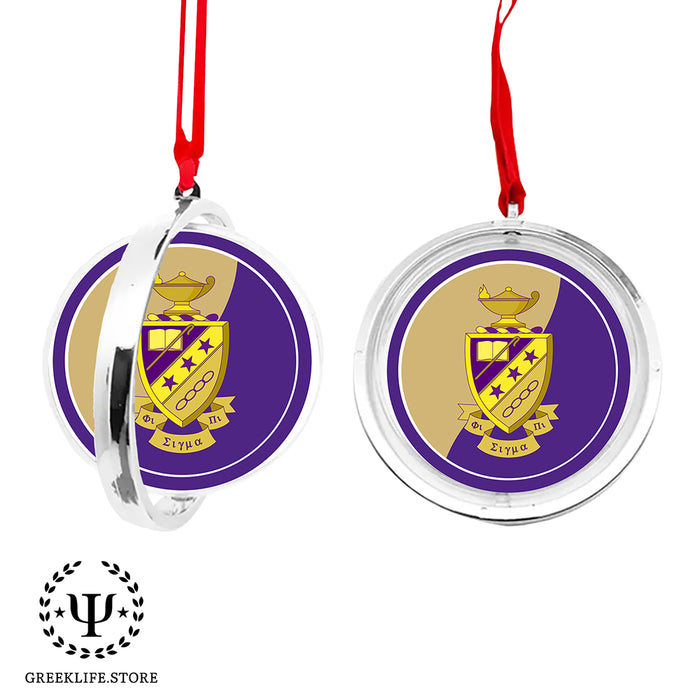 Phi Sigma Pi Christmas Reversible Flat Round Ornament