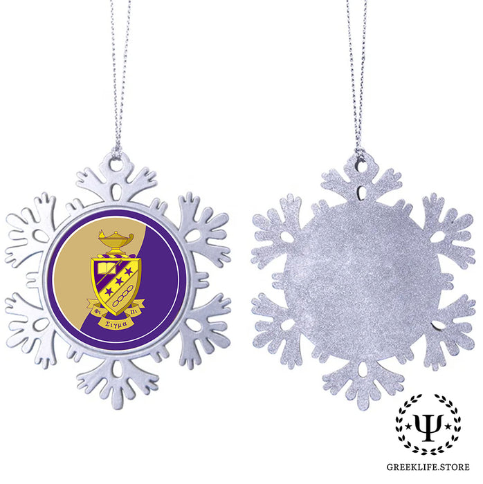 Phi Sigma Pi Christmas Ornament - Snowflake Metal