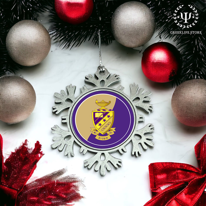 Phi Sigma Pi Christmas Ornament - Snowflake Metal
