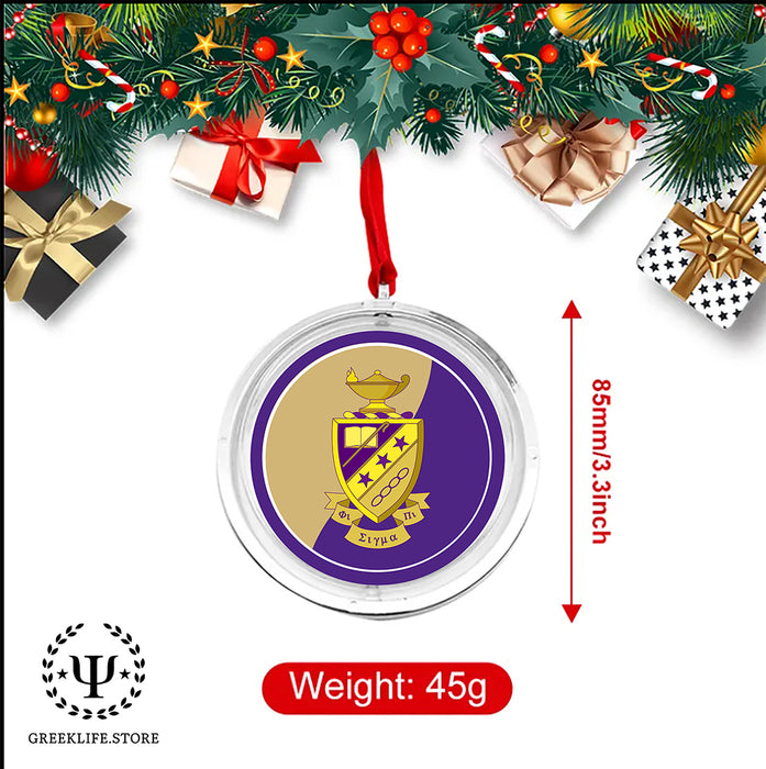Phi Sigma Pi Christmas Reversible Flat Round Ornament