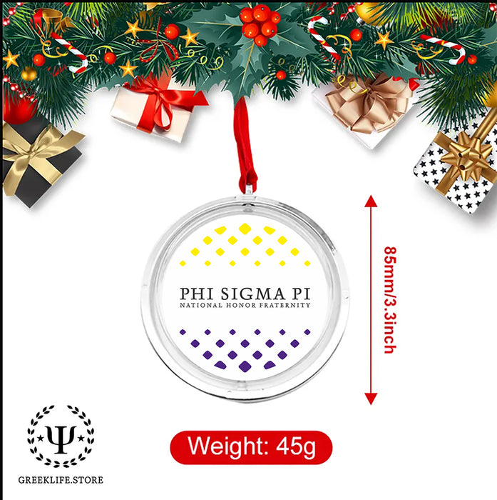 Phi Sigma Pi Christmas Reversible Flat Round Ornament