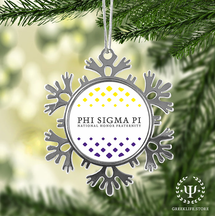 Phi Sigma Pi Christmas Ornament - Snowflake Metal