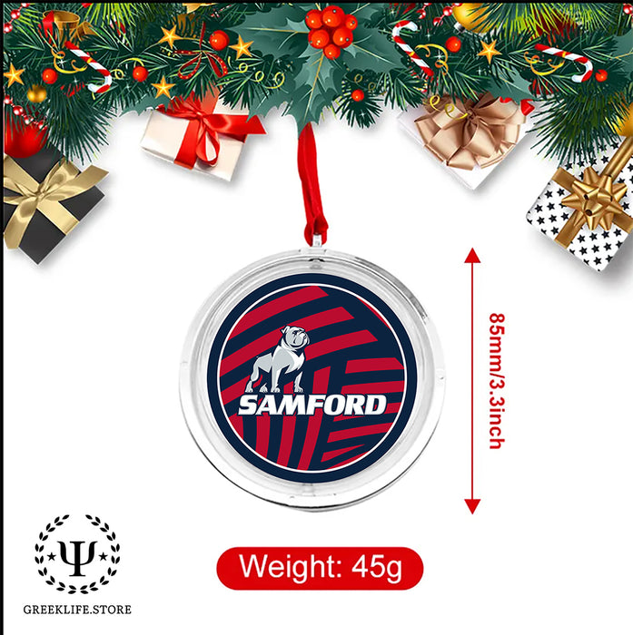 Samford University Christmas Reversible Flat Round Ornament
