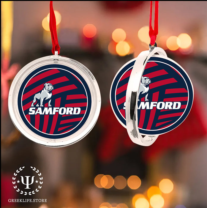 Samford University Christmas Reversible Flat Round Ornament