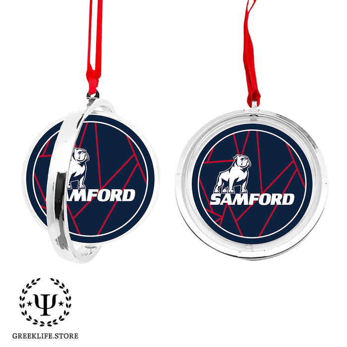 Samford University Christmas Reversible Flat Round Ornament