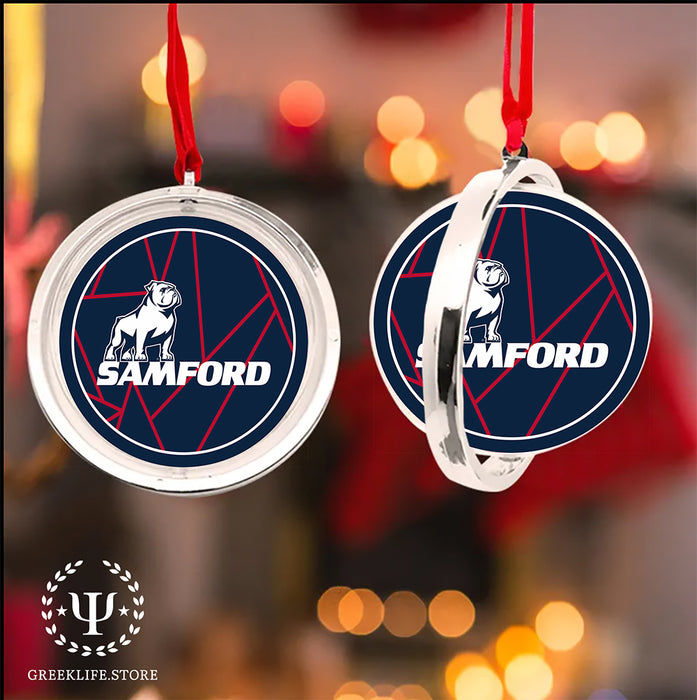 Samford University Christmas Reversible Flat Round Ornament