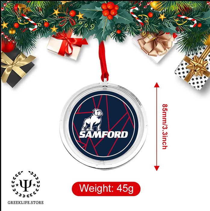 Samford University Christmas Reversible Flat Round Ornament