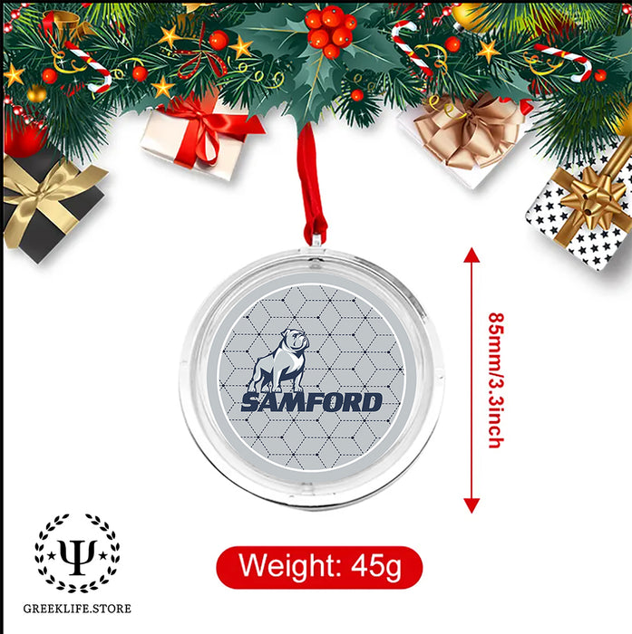 Samford University Christmas Reversible Flat Round Ornament