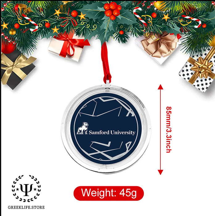 Samford University Christmas Reversible Flat Round Ornament