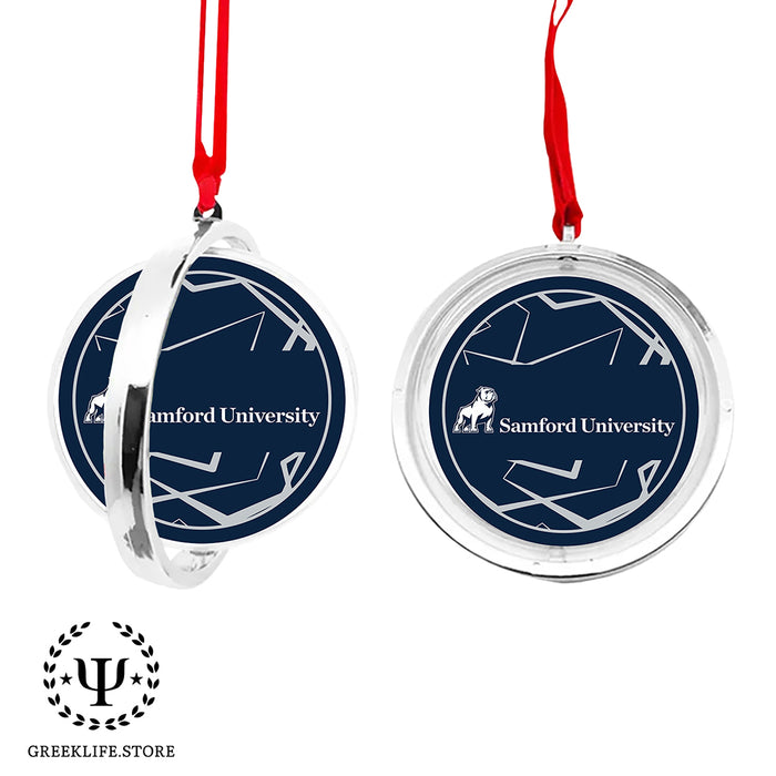 Samford University Christmas Reversible Flat Round Ornament