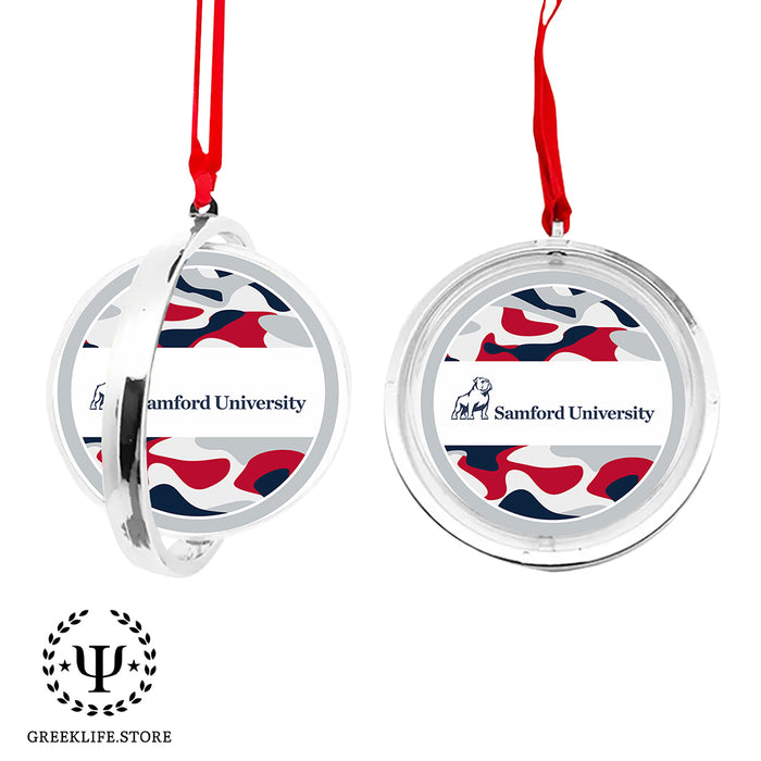 Samford University Christmas Reversible Flat Round Ornament