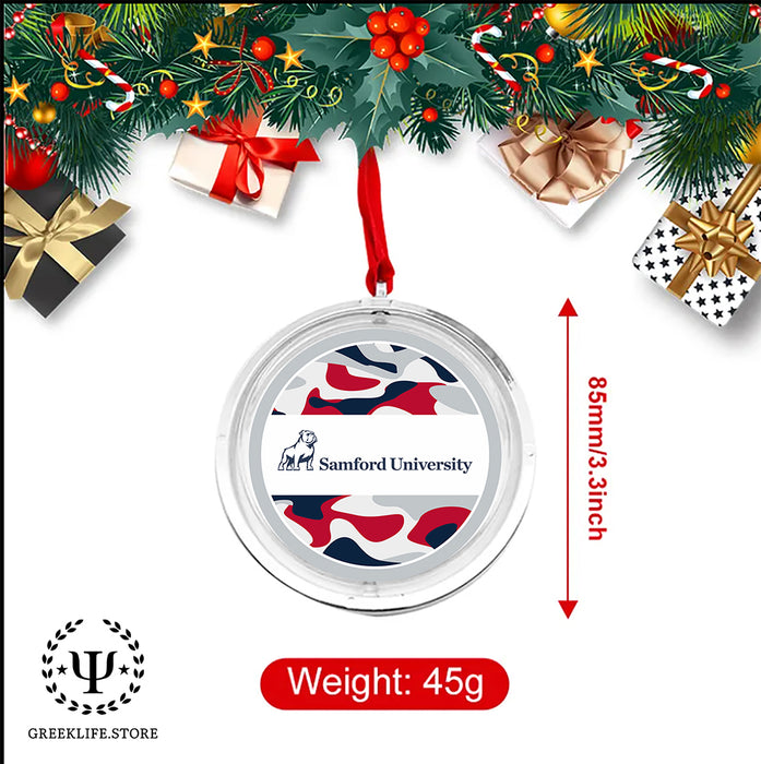 Samford University Christmas Reversible Flat Round Ornament