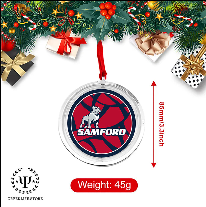 Samford University Christmas Reversible Flat Round Ornament