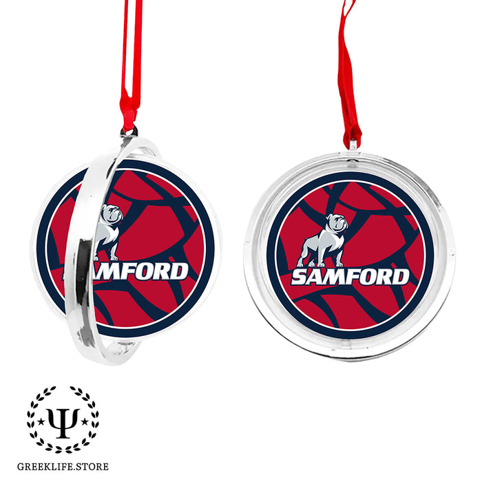 Samford University Christmas Reversible Flat Round Ornament