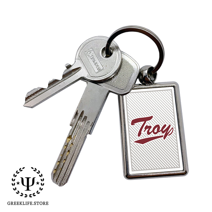 Troy University Keychain Rectangular