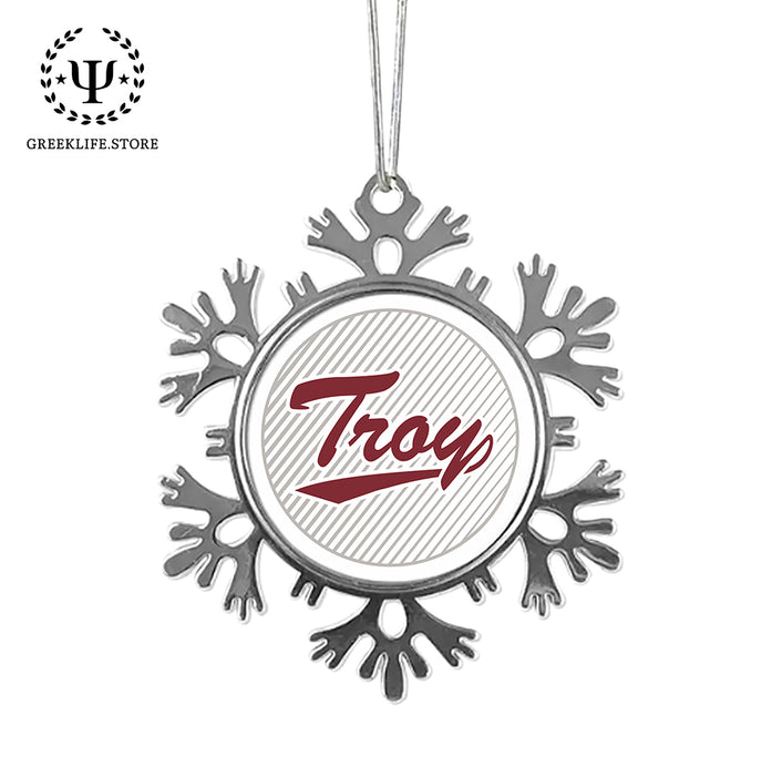 Troy University Christmas Ornament - Snowflake Metal