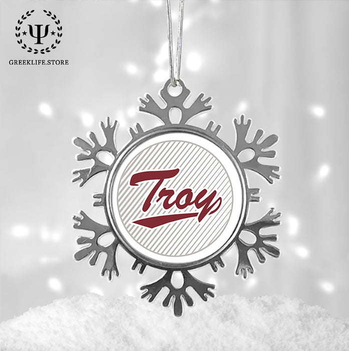 Troy University Christmas Ornament - Snowflake Metal