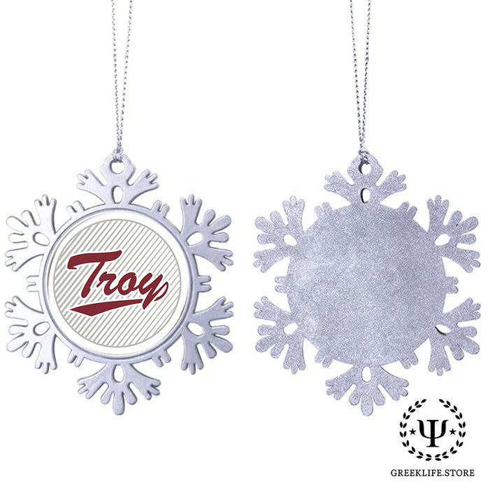 Troy University Christmas Ornament - Snowflake Metal
