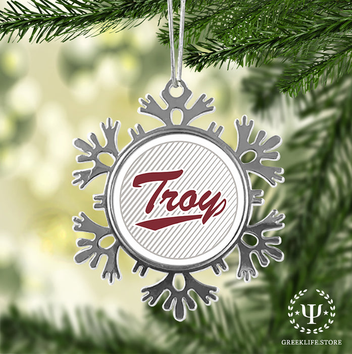 Troy University Christmas Ornament - Snowflake Metal