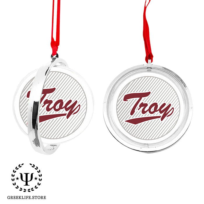 Troy University Christmas Reversible Flat Round Ornament