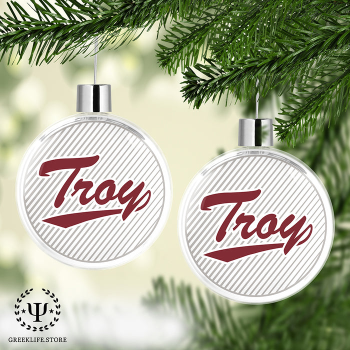 Troy University Christmas Ornament Flat Round