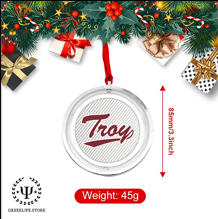 Troy University Christmas Reversible Flat Round Ornament