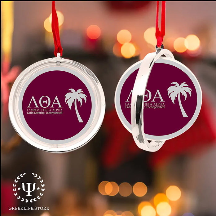 Lambda Theta Alpha Christmas Reversible Flat Round Ornament
