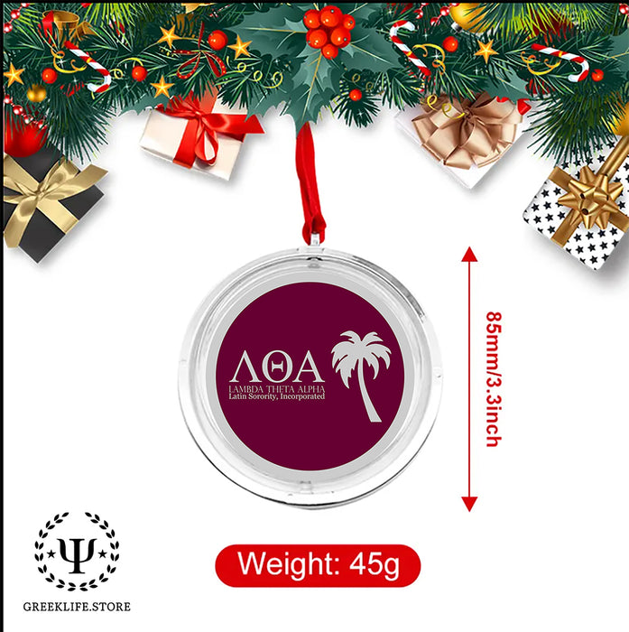 Lambda Theta Alpha Christmas Reversible Flat Round Ornament