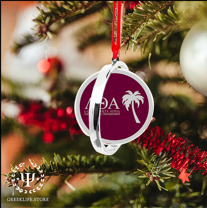 Lambda Theta Alpha Christmas Reversible Flat Round Ornament