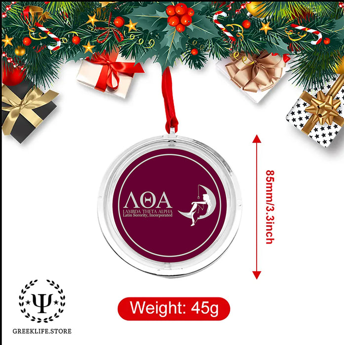 Lambda Theta Alpha Christmas Reversible Flat Round Ornament
