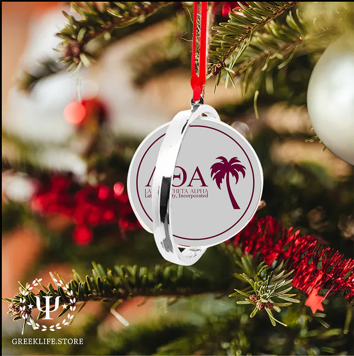 Lambda Theta Alpha Christmas Reversible Flat Round Ornament