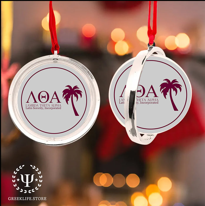 Lambda Theta Alpha Christmas Reversible Flat Round Ornament